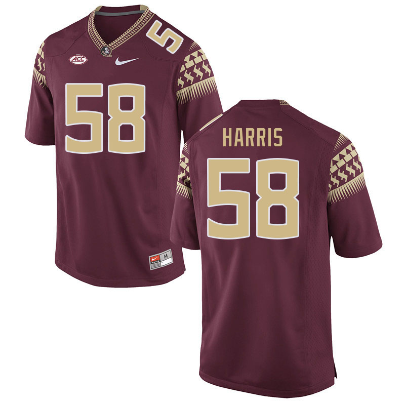 Men #58 Bless Harris Florida State Seminoles College Football Jerseys Stitched-Garnet